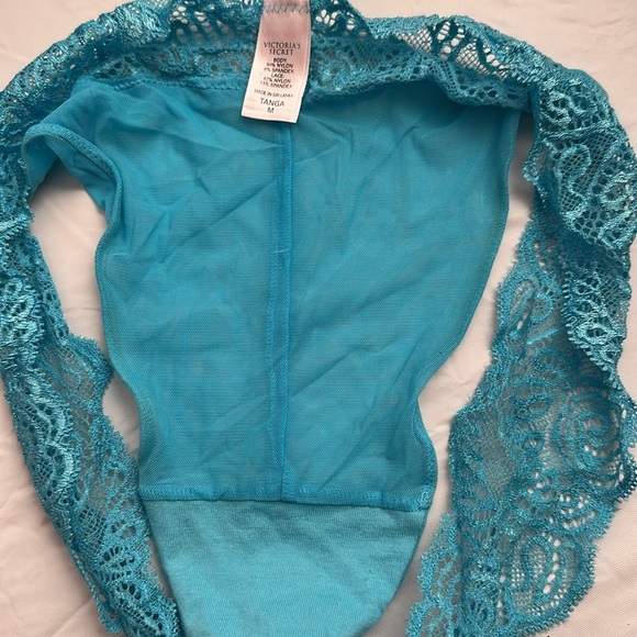 Victoria’s Secret turquoise nylon mesh lace panty - Picture 13 of 14